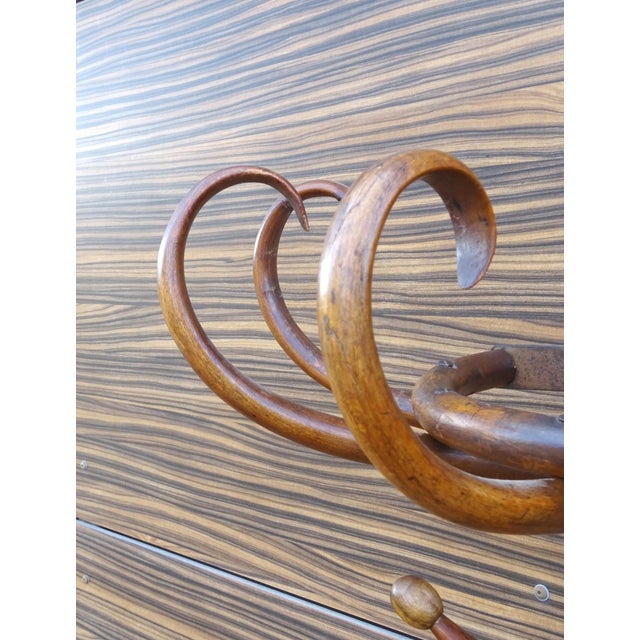 Wood Wall-Mounted Coat and Umbrella Rack from Jacob & Josef Kohn, 1905 For Sale - Image 7 of 9