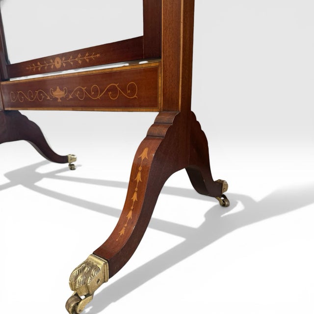 English Regency Inlaid Dressing Mirror For Sale In Chicago - Image 6 of 10