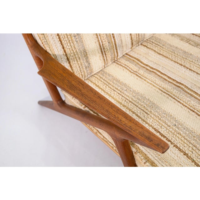 Mid-Century Modern Rare 1960s Vintage Poul Jensen for Selig Z Settee Danish Teak Wood Sofa For Sale - Image 3 of 9