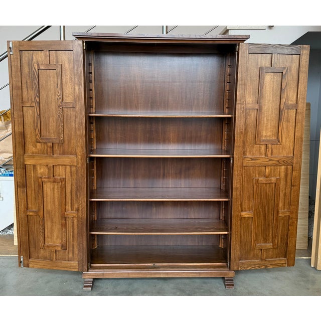 20th Century Armoire, Kitchen Cabinet with Two Doors, Carved Walnut, Spain For Sale In Miami - Image 6 of 18