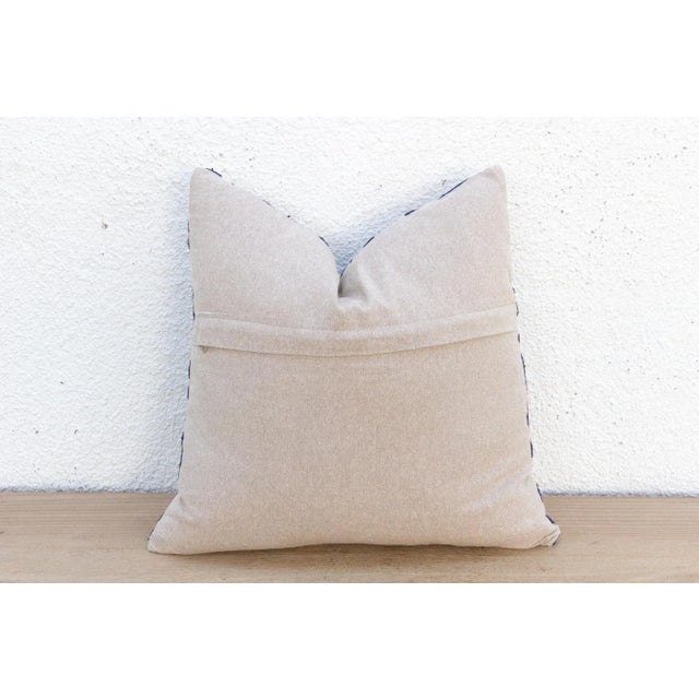 Textile Navy Blue Floral Suzani Throw Pillow For Sale - Image 7 of 8