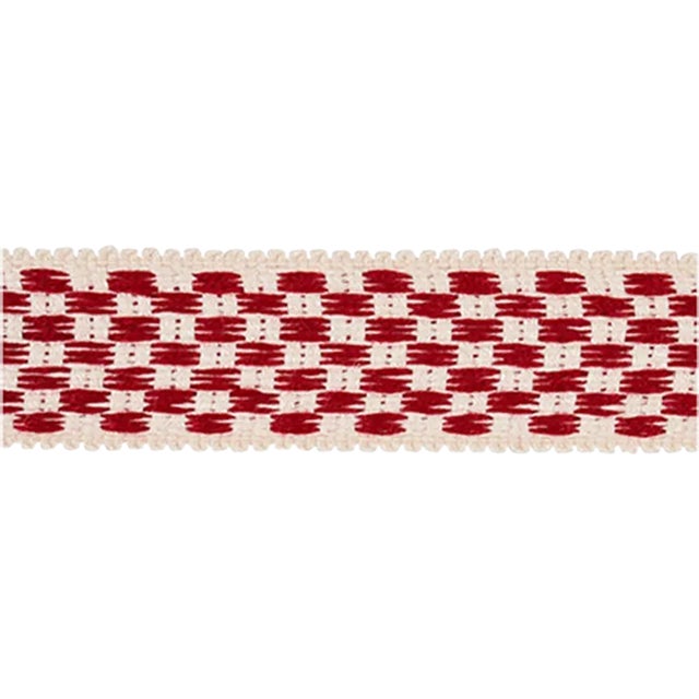 Sample - Schumacher Crawford Check Tape Medium in Cornwallis Red For Sale