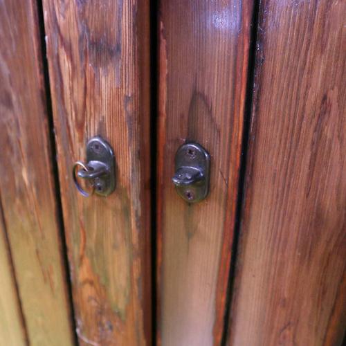 Rustic Pine Double Slatted Door with Hardware For Sale - Image 9 of 11