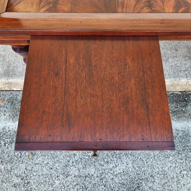 Wood MCM Vintage Wood Inlay Extendable Coffee Table Rolling For Sale - Image 7 of 17