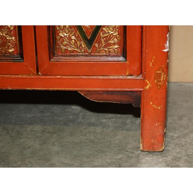 Wood Vintage Chinese Lacquered Sideboard For Sale - Image 7 of 18