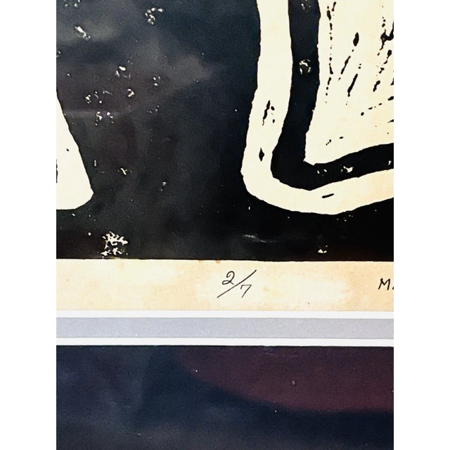 Late-Century Modern Design Linoleum Original Print of Two Bottles Arrangement For Sale - Image 4 of 4