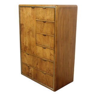 Rare Vintage Burl American Martinsville MCM Brutalist Armoire Wardrobe 1972 For Sale