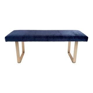 Blue Mohair Miami Bench For Sale