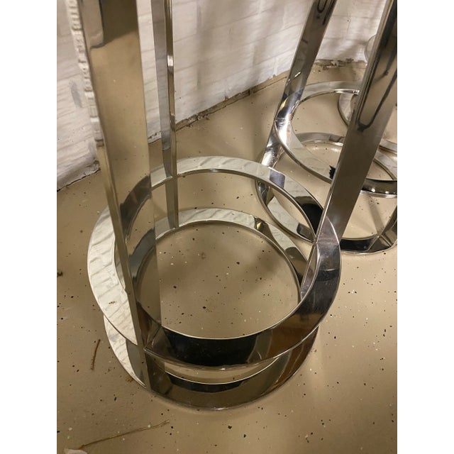 2010s Worlds Away Chrome and Black Velvet Bar Stool For Sale - Image 5 of 6