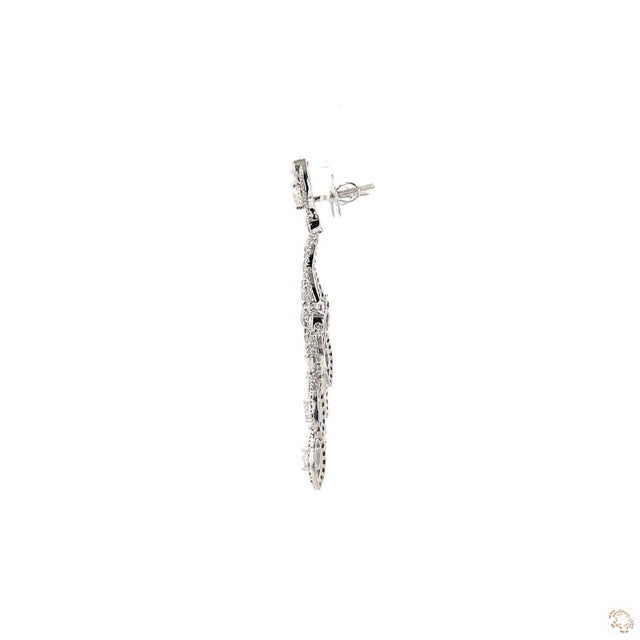 Modern 8.19 Carat Round Brilliant Cut Diamond Gold Earrings, Pair For Sale - Image 3 of 9