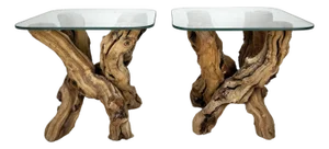Vintage Grapevine Side Tables- A Pair