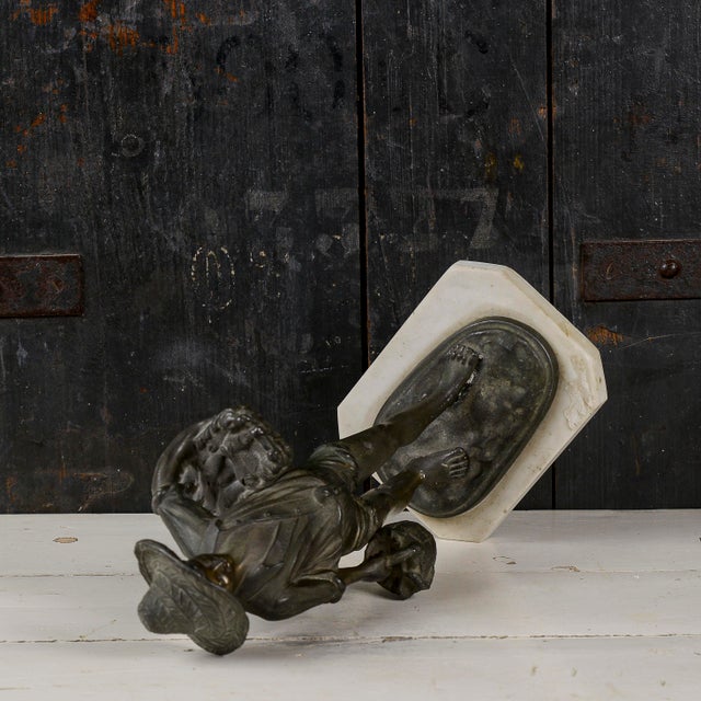 20th Century Bronze Metal Sculpture of a Young Fisherman For Sale - Image 9 of 11