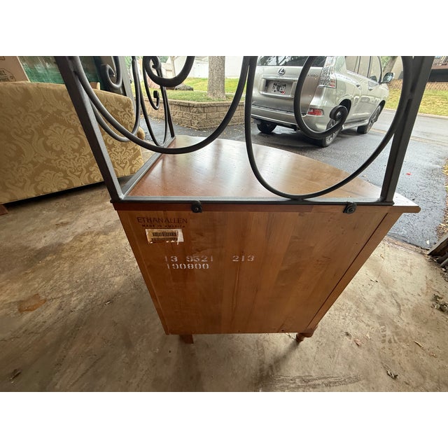 Early 21st Century Ethan Allen Legacy Collection Corner Baker's Rack — Rare Corner Configuration, Wrought Iron & Maple For Sale - Image 5 of 7