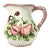 1970s Vintage Boho Chic Coastal English Garden Pomegranate and Raspberry Ceramic Pitcher. For Sale