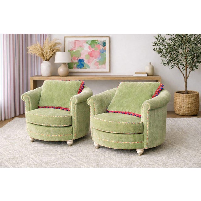 Huffman Koos Custom Upholstered Club Chairs For Sale In Philadelphia - Image 6 of 8