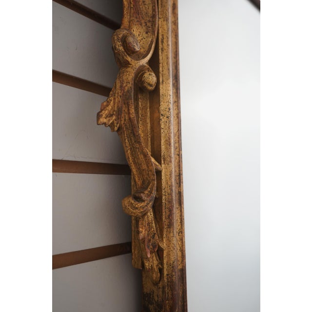1950s Stunning Italian Gold Giltwood Frame Mirror For Sale - Image 5 of 11