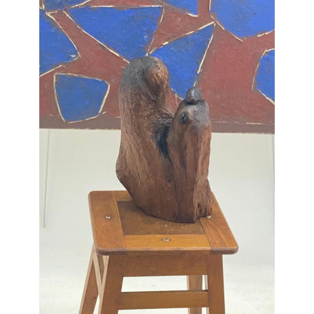 This sculpture was made in the 1950s in France. It consists of a black oak base and an oak ball carved . Very nice work...