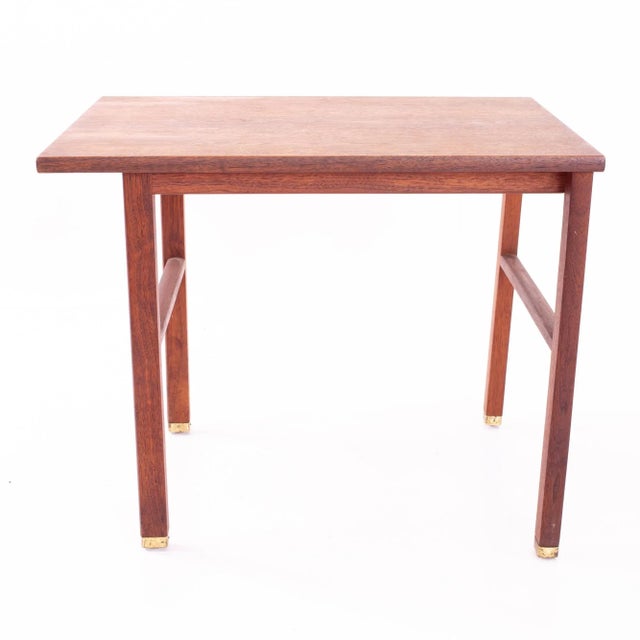 Edward Wormley for Dunbar Mid Century Mahogany and Brass Side Table For Sale In Chicago - Image 6 of 12