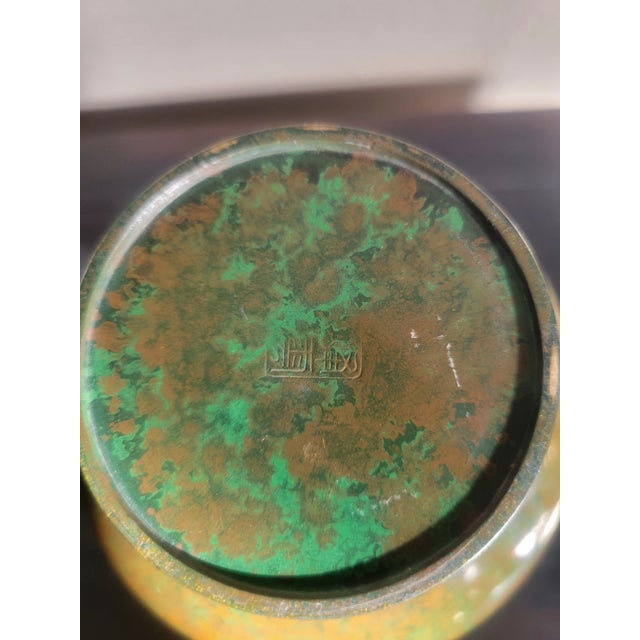 Vintage Japanese Bronze Vase Painted With a Murashido Techique For Sale - Image 4 of 8