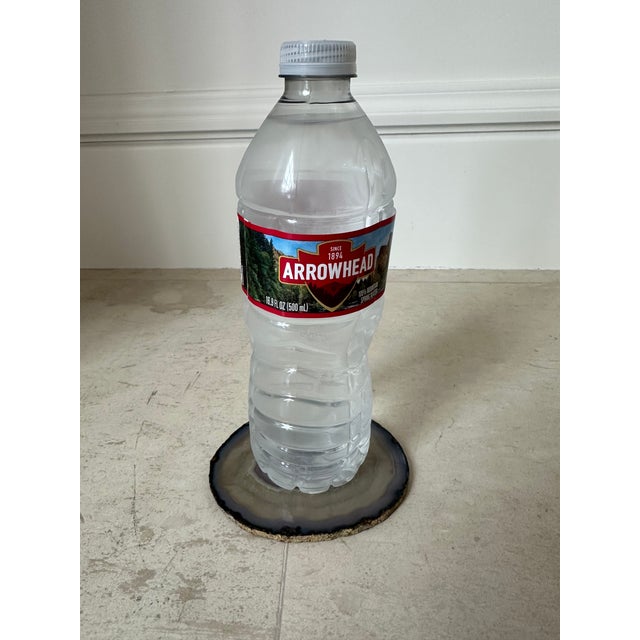 Vintage 1970’s Natural Brazilian Agate Chalcedony Stone Coasters - Set of 4 For Sale - Image 9 of 12