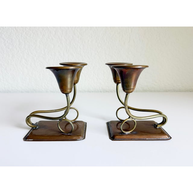 1950s Brass & Copper Candle Holders For Sale - Image 11 of 14