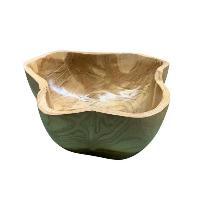 Contemporary Medium Wooden Bowl For Sale - Image 3 of 5
