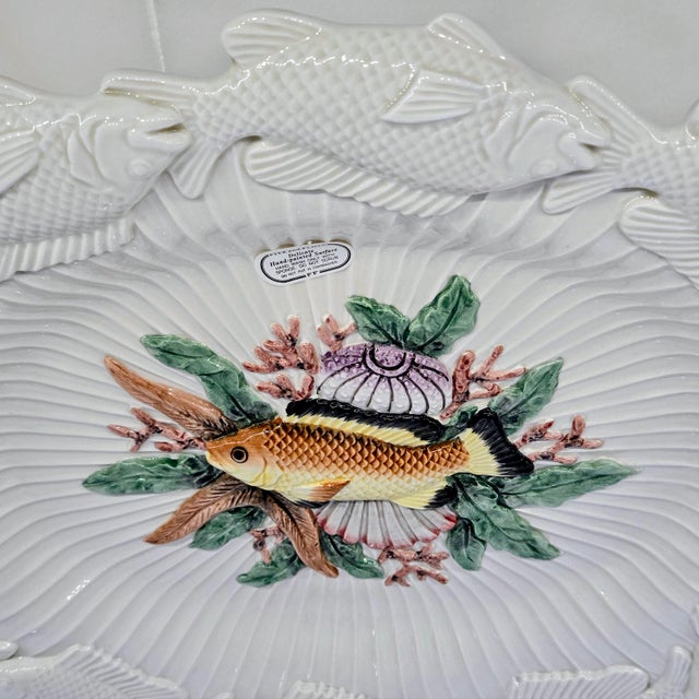Ceramic 1996 Fitz and Floyd Oceana Fish Serving Platter For Sale - Image 7 of 12