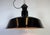 Large Industrial Black Enamel Factory Lamp with Cast Iron Top from Elektrosvit, 1950s For Sale - Image 11 of 18