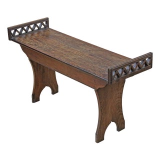 Antique Arts & Crafts Oak Window Seat, 1800s For Sale