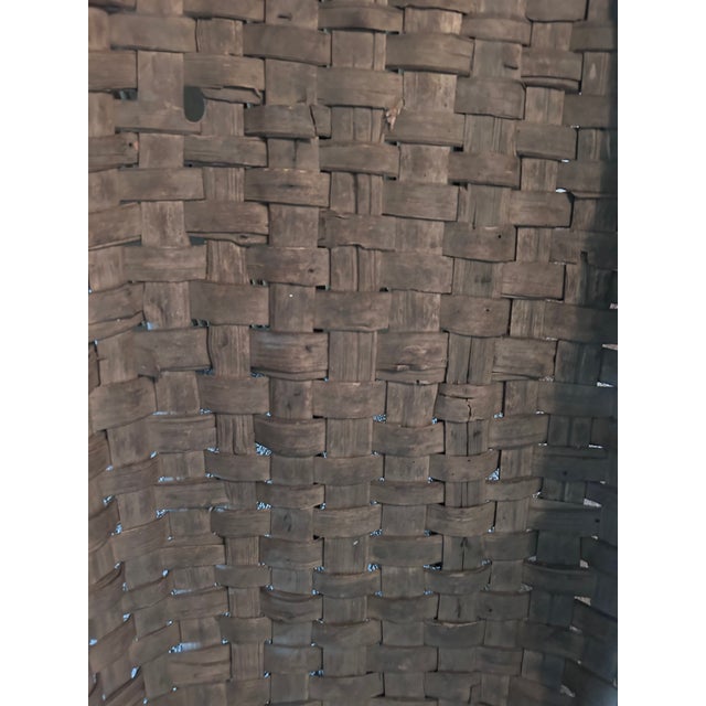 Antique/Vintage Appalachian Oak Weaved Work Basket With Runner/Skids Circe 1800-1905 Era For Sale - Image 12 of 15