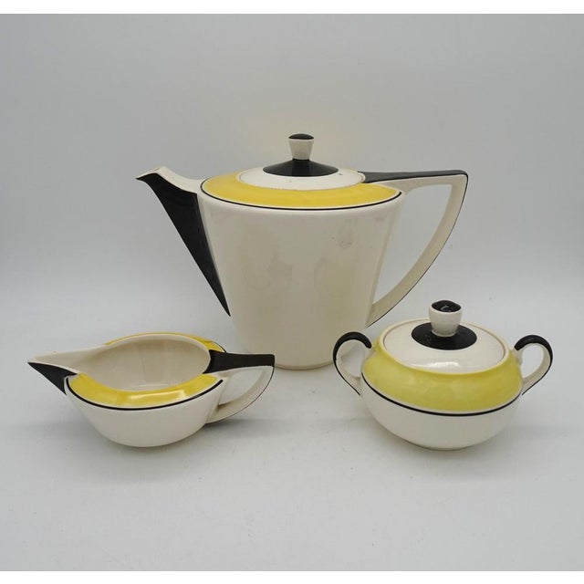 Black Art Deco Dutch Ineke Service Set by Edmond Bellefroid for Petrus Regout Maastricht Koninklijke Sphinx, 1933, Set of 39 For Sale - Image 8 of 18