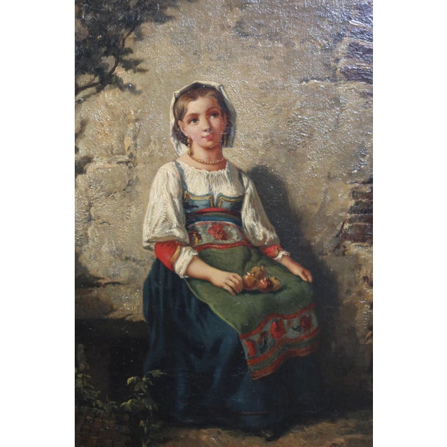 A. Léonard, Untitled, 1800s, Oil on Canvas, Framed, Set of 2 For Sale - Image 7 of 13