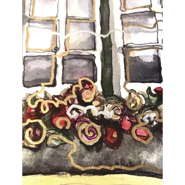 2010s Original C L Cunningham Watercolor Ink Painting Mixed Media Art Barcelona Ooak For Sale - Image 5 of 6