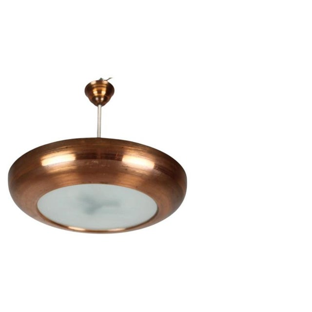 Large Art Deco Copper UFO Pendant, Former Czechoslovakia, 1930s For Sale - Image 15 of 15