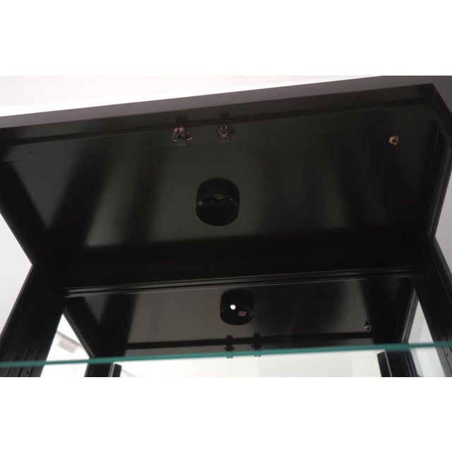 Ebonized Black Chinoiserie Style Curio Display Cabinet For Sale - Image 4 of 15