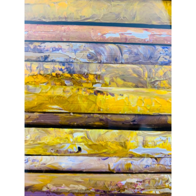 Contemporary Abstract Mixed-Media Painting by Cheryl & Steven Ward, Framed For Sale - Image 12 of 13