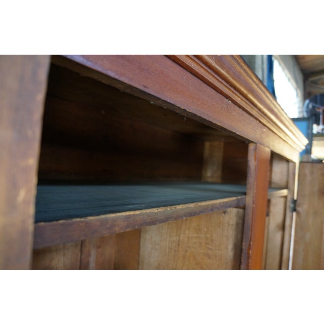 Primitive Antique American Victorian Poplar Closet Cupboard Linen Press Cabinet For Sale - Image 12 of 18