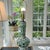 This vintage Bohemian glass lamp is just STUNNING! Made of blown glass with opaline glass encasing emerald green glass and...
