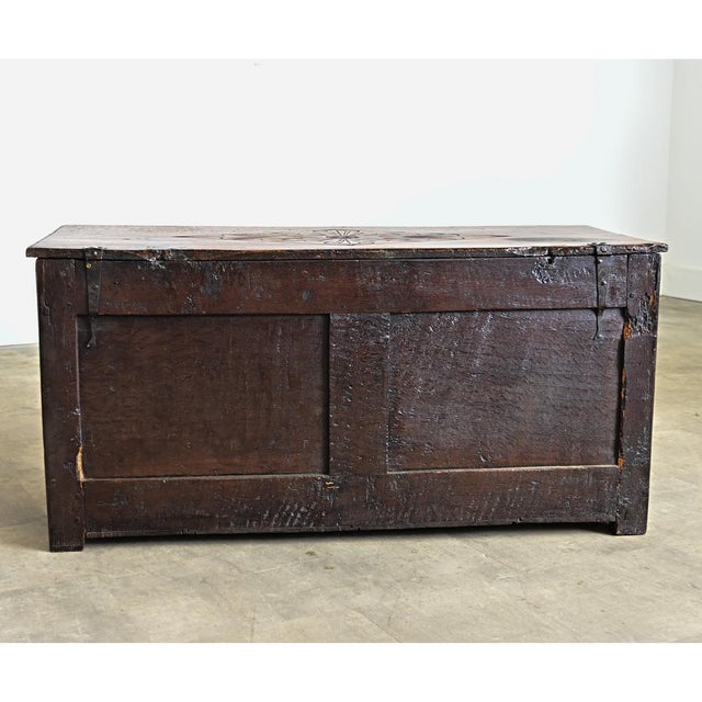 Wood French Early 19th Century Carved Oak Coffer For Sale - Image 7 of 11