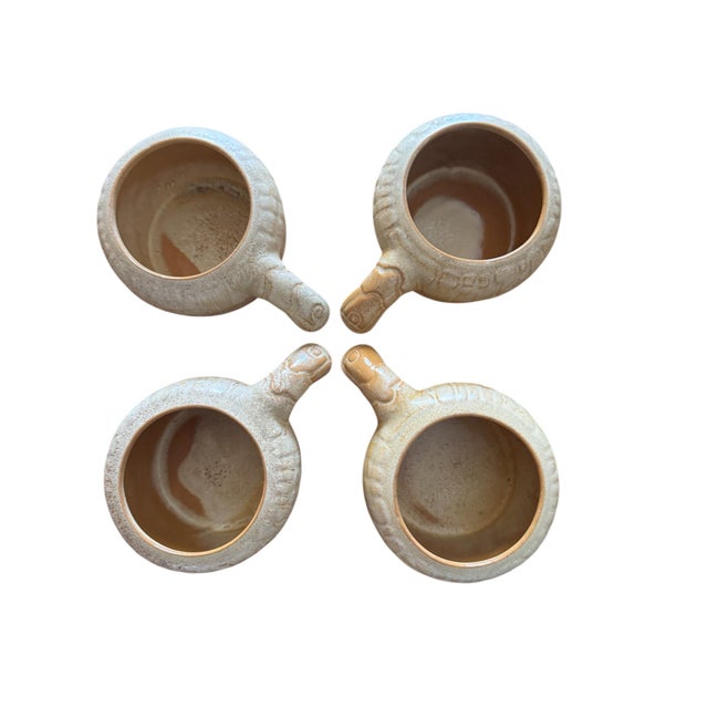 A beautiful set of mini cocottes in the Aztec pattern by Frankoma. Beautiful mid-century serving pieces perfect for...