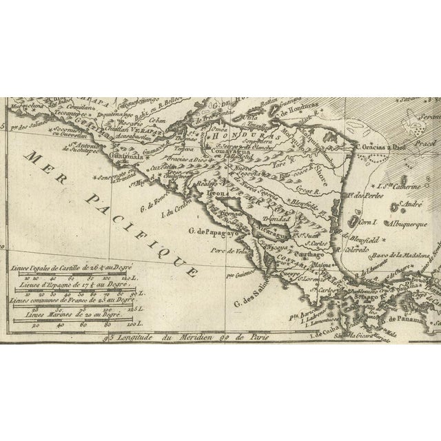 The Caribbean & Gulf of Mexico Rigobert Bonnes Antilles Map, c.1780 For Sale - Image 10 of 11