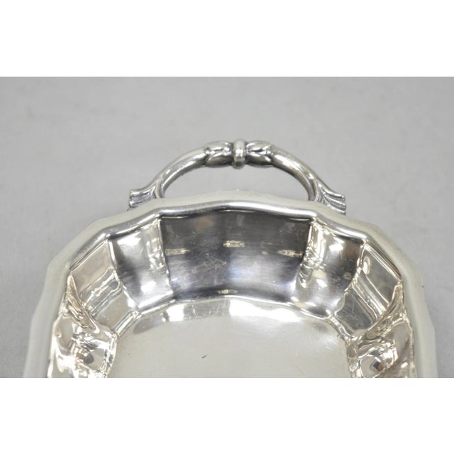 Mid 20th Century Vintage English Regency Silver Plated Paw Foot Scalloped Narrow Trinket Dish For Sale - Image 5 of 11