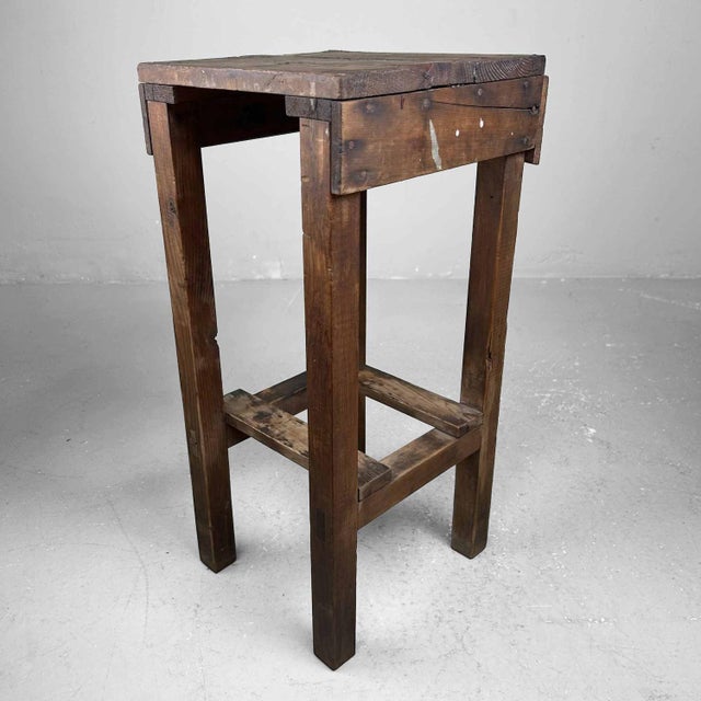 Japanese Wooden Stool, 1930s For Sale - Image 12 of 14