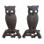 Striking Pair of Antique Owl Andirons For Sale