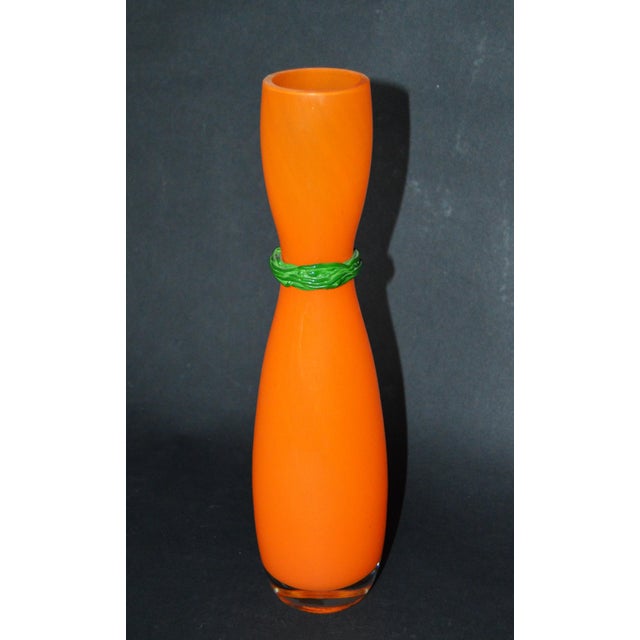 Hourglass Glass Vase attributed to Rony Plesl, 1990s For Sale - Image 3 of 7