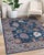 Textile 8x10 Blue Hand-Knotted Wool Serpentine Floral Classic Traditional Carpet Rug For Sale - Image 7 of 7