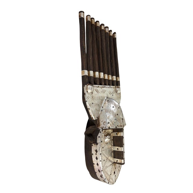 African Bamana Ntomo Marka Mask W/ Aluminum 22.5" H For Sale In New York - Image 6 of 9