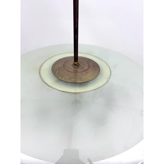 Mid-Century Manner Curved Glass Disk Chandelier, Fontana Arte, Italy, 1950s For Sale - Image 4 of 17