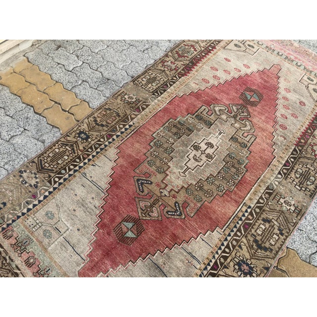 Turkish Faded Floor Vintage Rug For Sale - Image 4 of 11