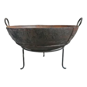 Vintage Iron Kadai Fire Bowl / Planter